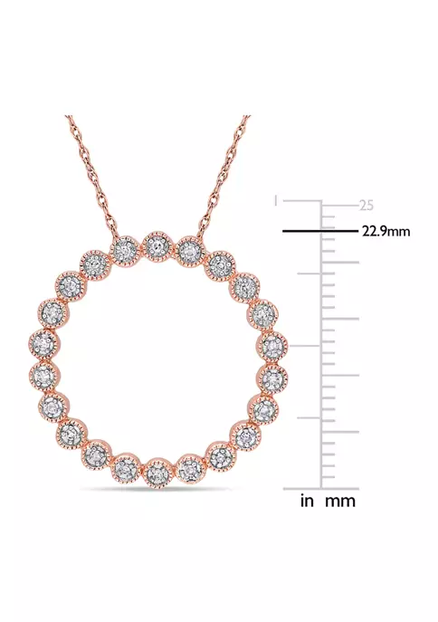 New ๐ 1/10 ct. t.w. Diamond Hoop Pendant with Chain in 10k Rose Gold by Belk & Co. ๐ฅฐ 2 New ๐ 1/10 ct. t.w. Diamond Hoop Pendant with Chain in 10k Rose Gold by Belk & Co. ๐ฅฐ - Image 2
