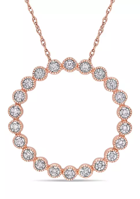 New ๐ 1/10 ct. t.w. Diamond Hoop Pendant with Chain in 10k Rose Gold by Belk & Co. ๐ฅฐ 4 New ๐ 1/10 ct. t.w. Diamond Hoop Pendant with Chain in 10k Rose Gold by Belk & Co. ๐ฅฐ - Image 4