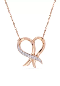 Hot Sale 👏 1/10 ct. t.w. Diamond Cursive Open Heart Necklace in 10k Rose Gold by Belk & Co. 🌟 -DealsBelk & Co. Store Belk 34006