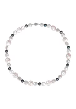 Coupon 👏 10-14MM White & Grey Freshwater Cultured Coin and 7-7.5MM Black Freshwater Cultured Pearl Necklace in Sterling Silver, 18 in by Belk & Co. ⌛ -DealsBelk & Co. Store Belk 34023
