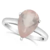 Brand new 🧨 Sterling Silver 12x8mm Pear Shape Rose Quartz Solitaire Ring by Belk & Co. ⭐