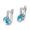 Brand new ⌛ 1.15 ct. t.w. Swiss Blue Topaz and White Topaz Hinged Earrings in Rhodium-Plated Sterling Silver by Belk & Co. 🔔