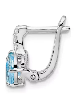 Brand new ⌛ 1.15 ct. t.w. Swiss Blue Topaz and White Topaz Hinged Earrings in Rhodium-Plated Sterling Silver by Belk & Co. 🔔 -DealsBelk & Co. Store Belk 34061