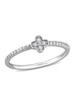 Coupon ⭐ Diamond Accent Floral Promise Ring in Sterling Silver by Belk & Co. 🔔 -DealsBelk & Co. Store Belk 34067