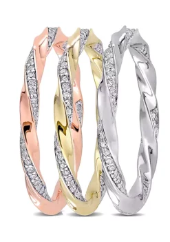 Best reviews of 🧨 3/4 CT TW Diamond 3 Piece Twisted Rope Eternity Ring Set in 10k Three-Tone Gold by Belk & Co. ⌛ -DealsBelk & Co. Store Belk 34072