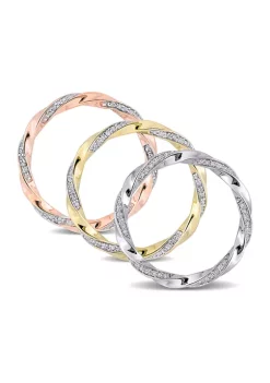 Best reviews of 🧨 3/4 CT TW Diamond 3 Piece Twisted Rope Eternity Ring Set in 10k Three-Tone Gold by Belk & Co. ⌛ -DealsBelk & Co. Store Belk 34074