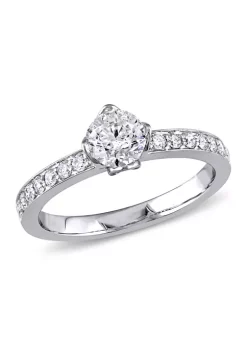 Coupon 😉 1 ct. t.w. Diamond Raised Engagement Ring with Marquise Design Gallery in 14k White Gold by Belk & Co. 🔥 -DealsBelk & Co. Store Belk 34080