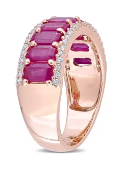 Best Pirce โญ Ruby and Diamond Semi Eternity Ring by Belk & Co. ๐