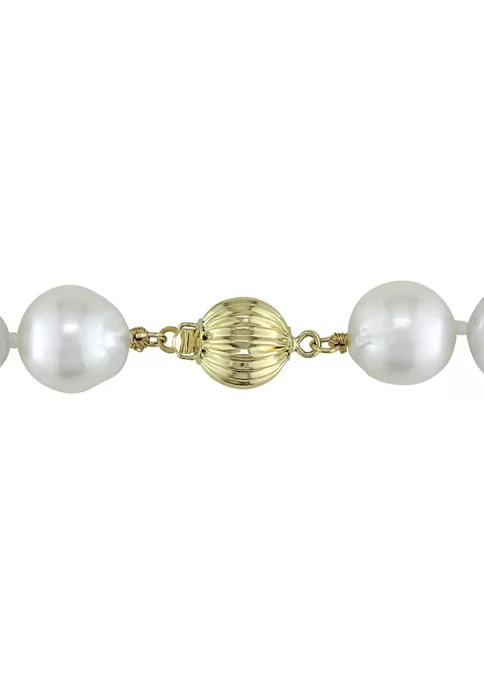 Brand new 😉 10-12 MM Semi-Round White South Sea Pearl Strand Necklace with 14k Yellow Gold Clasp by Belk & Co. 👍 4 Brand new 😉 10-12 MM Semi-Round White South Sea Pearl Strand Necklace with 14k Yellow Gold Clasp by Belk & Co. 👍 - Image 4