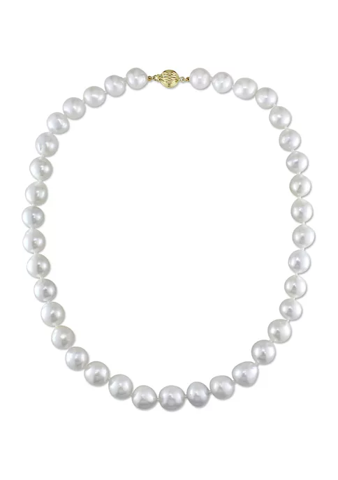 Brand new 😉 10-12 MM Semi-Round White South Sea Pearl Strand Necklace with 14k Yellow Gold Clasp by Belk & Co. 👍 5 Brand new 😉 10-12 MM Semi-Round White South Sea Pearl Strand Necklace with 14k Yellow Gold Clasp by Belk & Co. 👍 - Image 5