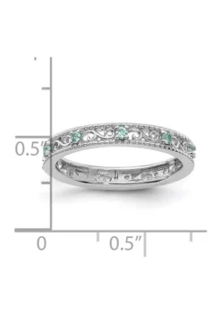 Buy ⌛ 1/8 ct. t.w. Aquamarine Stackable Expressions Ring in Sterling Silver by Belk & Co. 😍 -DealsBelk & Co. Store Belk 3411