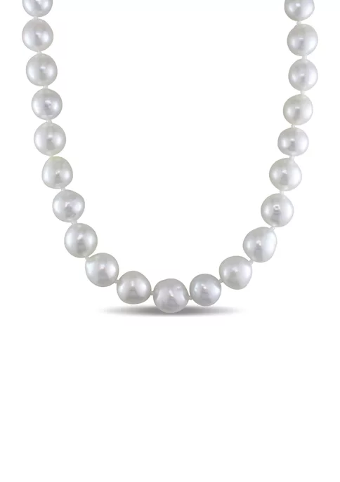 Brand new 😉 10-12 MM Semi-Round White South Sea Pearl Strand Necklace with 14k Yellow Gold Clasp by Belk & Co. 👍 6 Brand new 😉 10-12 MM Semi-Round White South Sea Pearl Strand Necklace with 14k Yellow Gold Clasp by Belk & Co. 👍 - Image 6