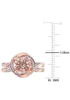 Budget ✔️ Morganite and 3/8 CT TW Diamond Swirl Ring Set in 10k Rose Gold by Belk & Co. 😍 -DealsBelk & Co. Store Belk 34114