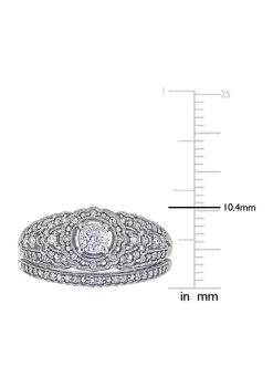 Buy 🛒 1/2 ct. t.w. Diamond Cluster Bridal Set in 10k White Gold by Belk & Co. ❤️ -DealsBelk & Co. Store Belk 34119