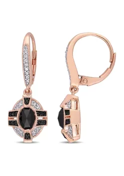 New 👍 1.25 ct. t.w. Black and White Diamond Oval Geometric Drop Earrings in 10k Rose Gold by Belk & Co. 😉