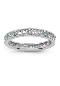 Buy ⌛ 1/8 ct. t.w. Aquamarine Stackable Expressions Ring in Sterling Silver by Belk & Co. 😍 -DealsBelk & Co. Store Belk 3413
