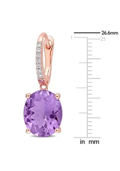 Promo 🎉 8 ct. t.g.w. Amethyst and 1/10 ct. t.w. Diamond Oval Earrings in 14K Rose Gold by Belk & Co. ✨ -DealsBelk & Co. Store Belk 34132