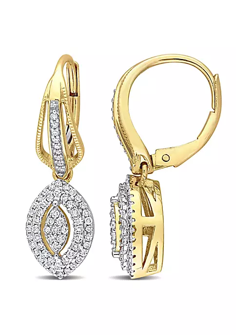 Wholesale โ๏ธ 1/2 ct. t.w. Diamond Double Halo Marquise Cluster Drop Leverback Earrings in 10K Yellow Gold by Belk & Co. ๐ 5 Wholesale โ๏ธ 1/2 ct. t.w. Diamond Double Halo Marquise Cluster Drop Leverback Earrings in 10K Yellow Gold by Belk & Co. ๐ - Image 5
