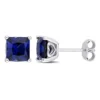 Brand new 🥰 Lab Created 2.68 CT TGW Square Created Blue Sapphire Earrings in Sterling Silver by Belk & Co. 👍