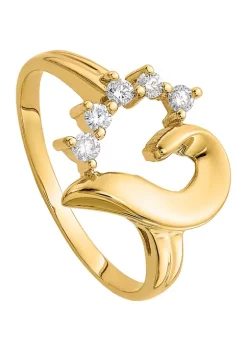 Flash Sale 😍 1/8 ct. t.w. Diamond Heart Ring in 14K Yellow Gold by Belk & Co. ⭐ -DealsBelk & Co. Store Belk 34159