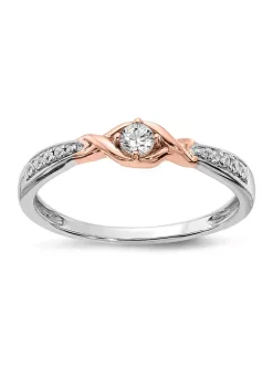 Promo 🛒 1/6 ct. t.w. Diamond Band Ring in 14K White and Rose Gold by Belk & Co. 😍 -DealsBelk & Co. Store Belk 34167