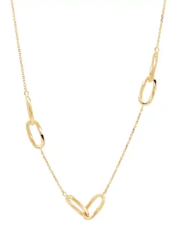 Brand new ๐ 10K Yellow Gold Interlock Station on Rolo Necklace by Belk & Co. ๐งจ