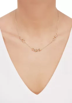 Brand new 😀 10K Yellow Gold Interlock Station on Rolo Necklace by Belk & Co. 🧨 -DealsBelk & Co. Store Belk 34176