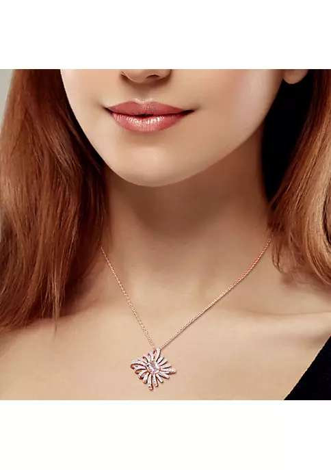 Promo 😉 2.21 ct. t.g.w. Morganite and White Topaz Spike Pendant with Chain in Rose Plated Sterling Silver by Belk & Co. 🤩 4 Promo 😉 2.21 ct. t.g.w. Morganite and White Topaz Spike Pendant with Chain in Rose Plated Sterling Silver by Belk & Co. 🤩 - Image 4