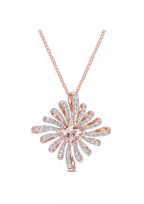 Promo 😉 2.21 ct. t.g.w. Morganite and White Topaz Spike Pendant with Chain in Rose Plated Sterling Silver by Belk & Co. 🤩 5 Promo 😉 2.21 ct. t.g.w. Morganite and White Topaz Spike Pendant with Chain in Rose Plated Sterling Silver by Belk & Co. 🤩 - Image 5