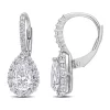 Discount 👏 2.62 ct. t.w. Created Moissanite Teardrop Halo Earrings in Sterling Silver by Belk & Co. ⌛