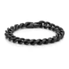 Deals 🎁 Stainless Steel 11 Millimeter Curb Chain Bracelet with Black Ion Plating, 8 Inch by Belk & Co. ⭐