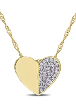 Budget 😍 1/10 ct. t.w. Diamond Cluster Heart Pendant with Chain in 10k Yellow Gold by Belk & Co. 😀 -DealsBelk & Co. Store Belk 34217