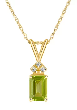 Wholesale 🥰 14K Gold 7x5 Emerald Cut Peridot Diamond Accent Pendant by Belk & Co. 👏 -DealsBelk & Co. Store Belk 34224