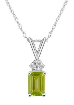 Wholesale 🥰 14K Gold 7x5 Emerald Cut Peridot Diamond Accent Pendant by Belk & Co. 👏 -DealsBelk & Co. Store Belk 34225