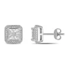 Best Pirce 🌟 1/5 ct. t.w. Diamond Halo Square Stud Earrings In Sterling Silver by Belk & Co. ✔️
