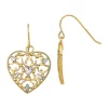Outlet ✨ 14K Yellow Gold with Rhodium Filigree Cut-Out Heart Wire Earrings by Belk & Co. 🎁