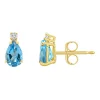 Best reviews of 💯 14K Gold 6x4 Pear Shape Blue Topaz Diamond Accent Earrings by Belk & Co. ✔️