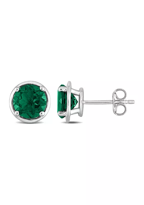 Hot Sale ๐ Lab Created 2.30 ct. t.g.w. Created Emerald Bezel Style Stud Earrings in Sterling Silver by Belk & Co. ๐ 1 Hot Sale ๐ Lab Created 2.30 ct. t.g.w. Created Emerald Bezel Style Stud Earrings in Sterling Silver by Belk & Co. ๐