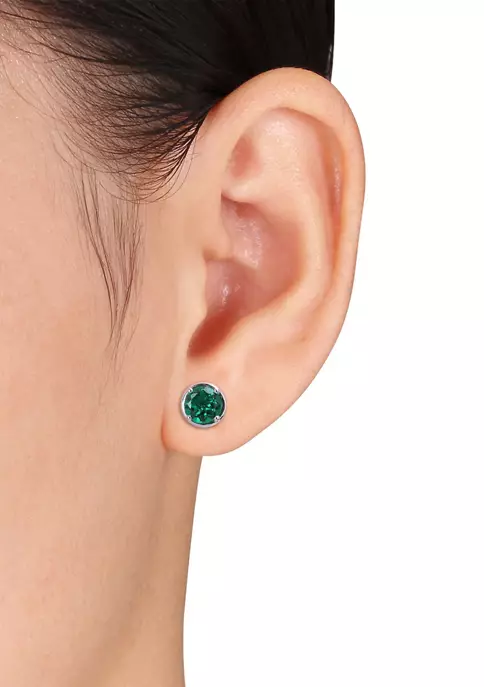 Hot Sale ๐ Lab Created 2.30 ct. t.g.w. Created Emerald Bezel Style Stud Earrings in Sterling Silver by Belk & Co. ๐ 3 Hot Sale ๐ Lab Created 2.30 ct. t.g.w. Created Emerald Bezel Style Stud Earrings in Sterling Silver by Belk & Co. ๐ - Image 3