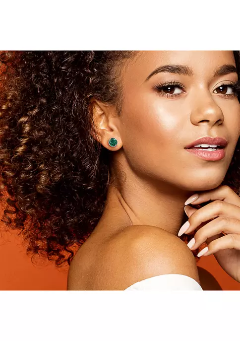 Hot Sale ๐ Lab Created 2.30 ct. t.g.w. Created Emerald Bezel Style Stud Earrings in Sterling Silver by Belk & Co. ๐ 4 Hot Sale ๐ Lab Created 2.30 ct. t.g.w. Created Emerald Bezel Style Stud Earrings in Sterling Silver by Belk & Co. ๐ - Image 4