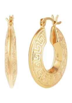Top 10 🌟 Greek Key Design Tube Hoop Earrings in Gold Over Sterling Silver by Belk & Co. 🎁 -DealsBelk & Co. Store Belk 3427