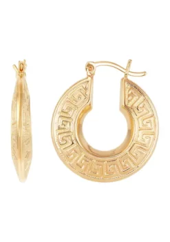 Top 10 🌟 Greek Key Design Tube Hoop Earrings in Gold Over Sterling Silver by Belk & Co. 🎁 -DealsBelk & Co. Store Belk 3428