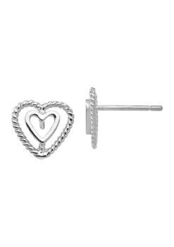 Best deal ❤️ 14K White Gold Heart Earrings by Belk & Co. 🛒 -DealsBelk & Co. Store Belk 34282