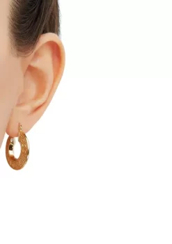 Top 10 🌟 Greek Key Design Tube Hoop Earrings in Gold Over Sterling Silver by Belk & Co. 🎁 -DealsBelk & Co. Store Belk 3429
