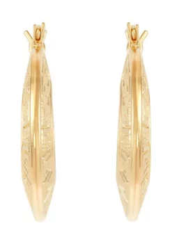 Top 10 🌟 Greek Key Design Tube Hoop Earrings in Gold Over Sterling Silver by Belk & Co. 🎁 -DealsBelk & Co. Store Belk 3430