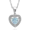 Discount 🎉 Sterling Silver Blue Topaz and Diamond Pendant by Belk & Co. ✨