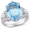 Discount 🌟 10 ct. t.g.w. Sky Blue Topaz and 1.07 ct. t.w. Diamond Cocktail Ring in 14K White Gold by Belk & Co. ⌛