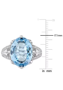 Discount 🌟 10 ct. t.g.w. Sky Blue Topaz and 1.07 ct. t.w. Diamond Cocktail Ring in 14K White Gold by Belk & Co. ⌛ -DealsBelk & Co. Store Belk 34319