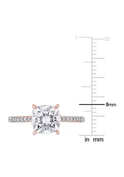 Hot Sale 🎁 Lab Created 2 ct. t.w. Moissanite and 1/10 ct. t.w. Diamond Solitaire Engagement Ring in 14k Rose Gold by Belk & Co. 👏 -DealsBelk & Co. Store Belk 34326