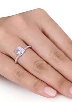 Hot Sale 🎁 Lab Created 2 ct. t.w. Moissanite and 1/10 ct. t.w. Diamond Solitaire Engagement Ring in 14k Rose Gold by Belk & Co. 👏 -DealsBelk & Co. Store Belk 34327